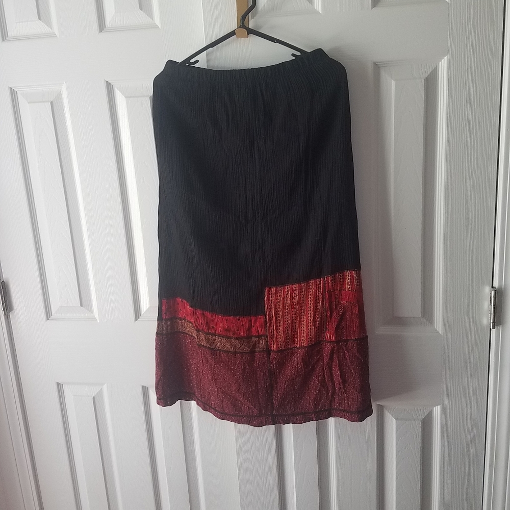 Vintage Patchwork Patterned Maxi Skirt